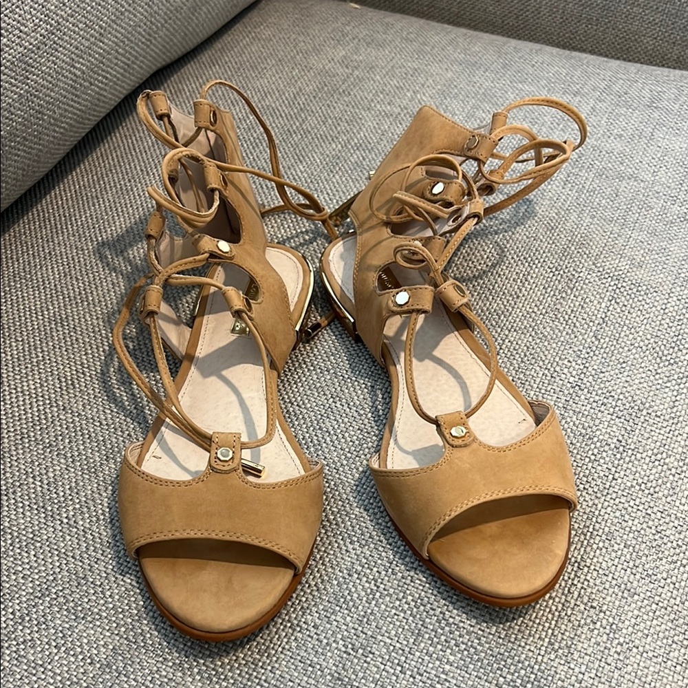 Louise et Cie Camel Lace-Up Sandals
